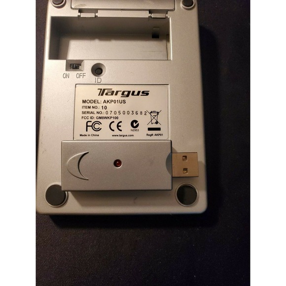 Targus Wireless Stow-N-Go 10 Key Number Keyboard/Keypad #AKP01US - USB, Tested! - Picture 6 of 6